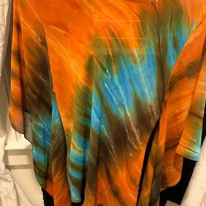 The Dye sheer Bohemian Top in Vibrant colors